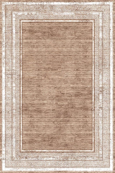 Çerçeve Desenli Pamuk Taban Dijital Baskılı Halı  VİZON 180X280