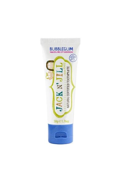 Jack N Jill Doğal Bubblegum Sakız Aromalı Florürsüz Çocuk Diş Macunu 50 gr