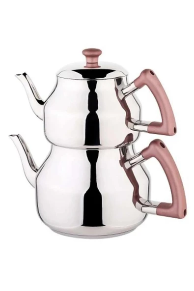 Özkent Marmaris Mega Boy 4,9 Lt Paslanmaz Çelik Çaydanlık Rosegold K316