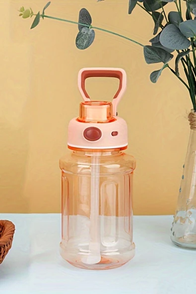 Tilbe Home Motivasyonel Sporcu Su Şişesi Tritan Suluk Su Matarası Pipetli Suluk 800ml