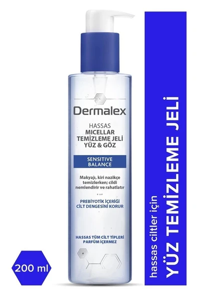 Dermalex Sensitive Balance Micellar Yüz ve Göz Çevresi Temizleme Jeli 200ml