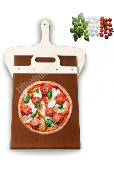 Büyük Boy Sürgülü Pizza Küreği Kaydırılabilir Ahşap Pasta Ekmek Fırın Pide Küreği Yapışmaz Kürek - 2