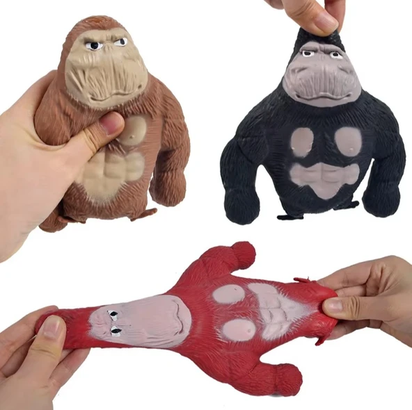 Squishy Goril Stres Önleyici Gorilla 9 cm Sukuşi Maymun - Mavi - 4