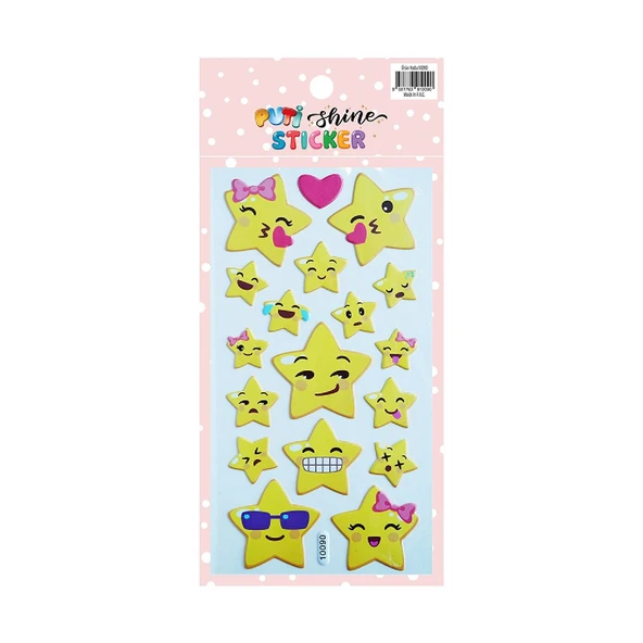 Puti Shine Sticker - Gülen Yüz Yıldızlar  (10090)