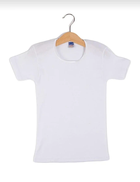 BERRAK 2508 KIZ ÇOCUK RİBANA KISA KOLLU ATLET 12 ADET  BEYAZ 6-7 Yaş - Resim 2