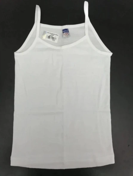 BERRAK 2520 KIZ ÇOCUK RİBANA MAT BİYELİ İP ASKILI ATLET 12 ADET  BEYAZ 11-12 Yaş ürün görseli