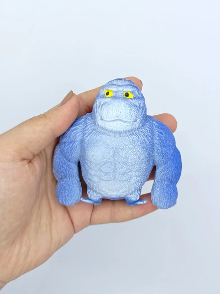 Squishy Goril Stres Önleyici Gorilla 9 cm Sukuşi Maymun - Mavi - 2