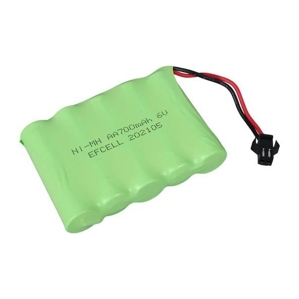 Ayt Efcell EF-60700S 6 Volt 700 mAh Ni-Mh Şarj Edilebilir AA 5'li Grup Oyuncak Pili Şarjlı Pil 70x50x14 Mm - 6