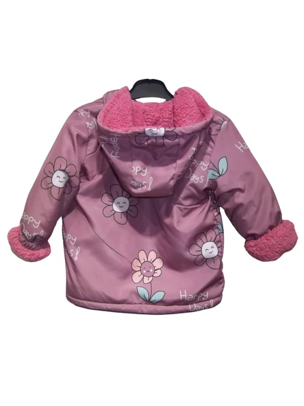 PAPATYA DESENLİ KIZ MONT - 6