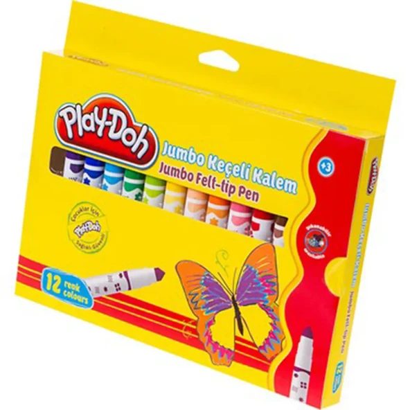 Play-Doh Jumbo Keçeli Kalem 12 Renk 6 Mm