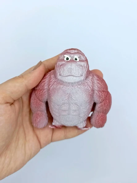 Squishy Goril Stres Önleyici Gorilla 9 cm Sukuşi Maymun - Bordo - Resim 2