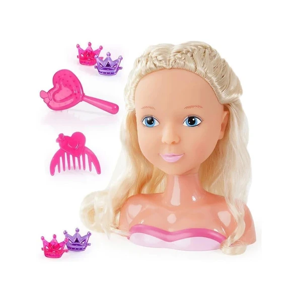 Mega Oyuncak Prenses Bebek Saç Tasarım Büstü 19 Cm ULB90019 - 3