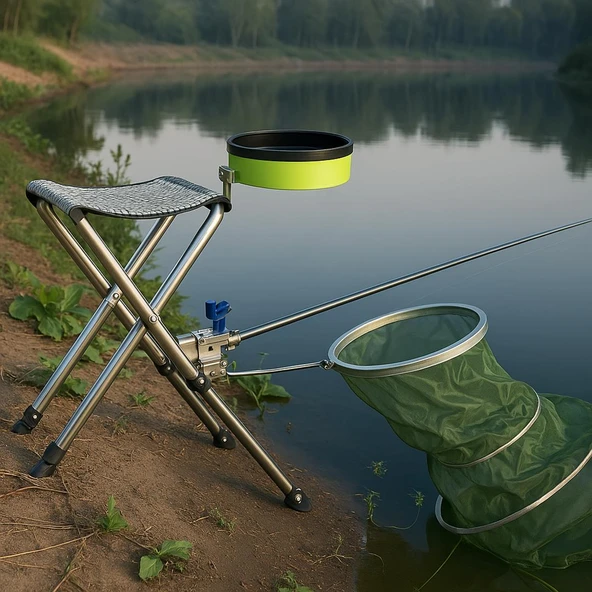 Ayt Sunup SN-25796 Metal Balıkçı Taburesi Katlanabilir Taşınabilir Ayarlanabilir Katlanır Tabure 50x32cm - Resim 2