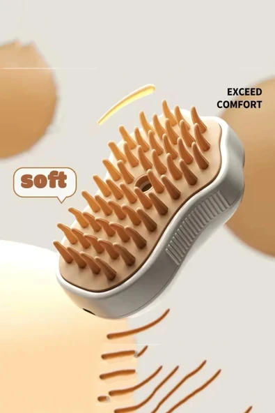 Tilbe Home Buharlı Pati Desen Şarjlı Kedi & Köpek Yıkama Silikon Fırçası Evcil Hayvan Bakım Tüy Alma Tarağı - 2