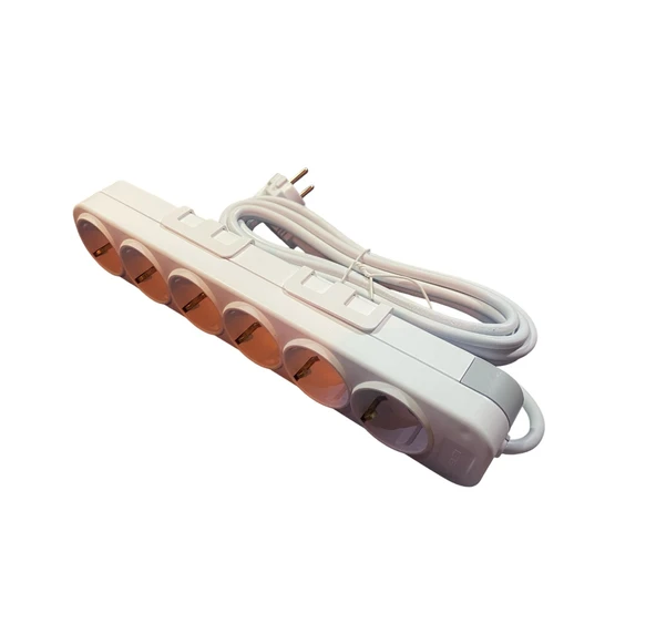 Elbi Myra Altılı Çocuk Korumalı Topraklı Grup Priz 2 MT - 2