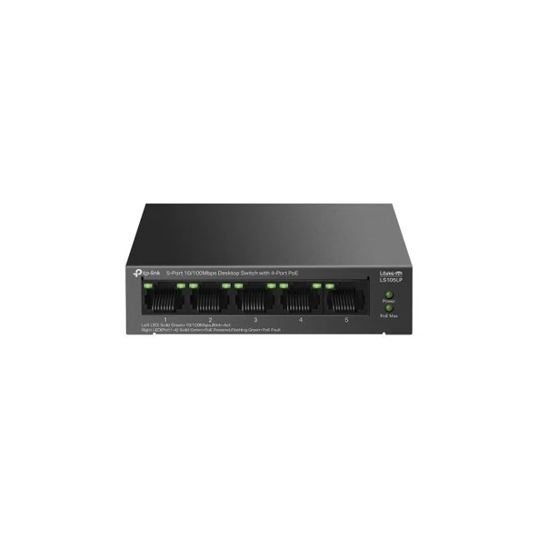 Tp-link LS105LP 4-Port PoE ile 5-Port 10/100Mbps Masaüstü Switch