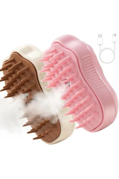 Tilbe Home Pati Desen Buharlı Şarjlı Kedi & Köpek Yıkama Silikon Fırçası Evcil Hayvan Bakım Tüy Alma Tarağı - 3