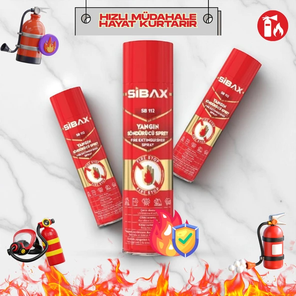 Sibax SB112 Yangın Söndürücü Sprey 600ml - Resim 3
