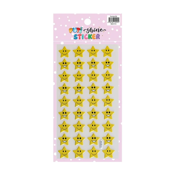 Puti Shine Sticker - Gülen Yüz Yıldızlar (11219)