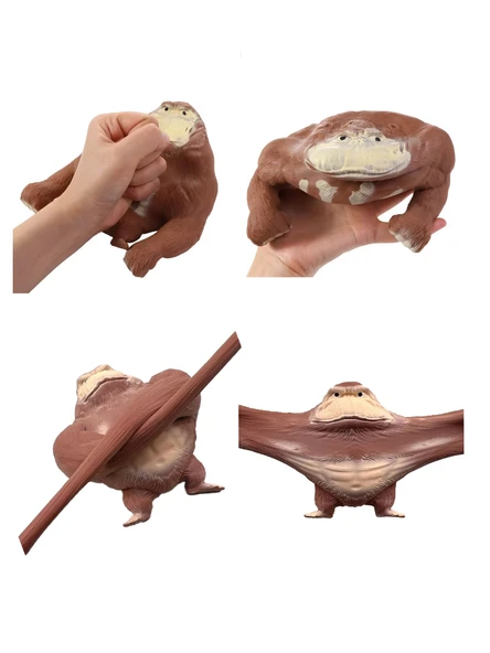 Squishy Goril Stres Önleyici Gorilla 9 cm Sukuşi Maymun - Bordo - Resim 4