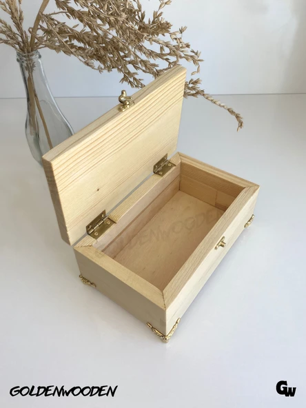 Doğal Ahşap Takı Kutusu Ahşap Saklama Kutusu(BEYAZ ÇAM)(BOY:20CM EN:12CM Yük:8,5cm) BOY:20cm EN:12cm YÜK:8.5cm