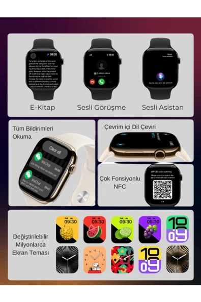 Watch Hk 10 Pro A Uzay Gri 2.02 inc Amoled Ekranlı Akıllı Saat Sesli Görüşme,ChatGPT Huawei iPhone Uyumlu 9-8 - 7