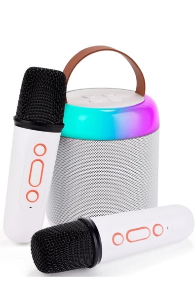 Y2 Kablosuz Bluetooth Hoparlör Taşınabilir Karaoke Mikrofon Rgb Işık 5 Ses Efekti Usb,sd,fm Speaker