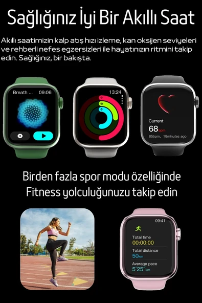Watch 9 HW Mini 2 Rose Gold  – 41MM Akıllı Saat, Sesli Görüşmeli, Android-iPhone & Huawei Uyumlu 8-10 - 3