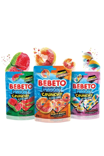 Freeze Crunchy Şeftali Karpuz ve Marshmallow 35 gr 3 Adet