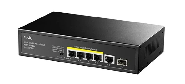 Cudy GS1005PTS1 1 Port Gigabit+ 4 Port Gigabit 120 W PoE+1 Port SFP Gigabit Metal Switch