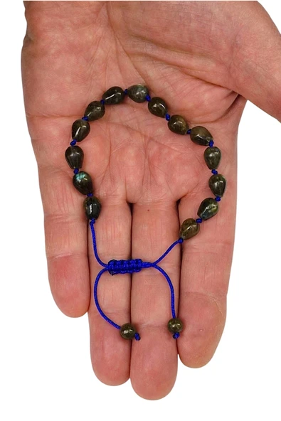 Damla Kesim Labradorit Bileklik Makrome Ayarlı 651-2 - 4