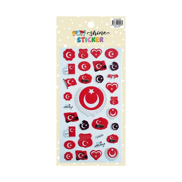 Puti Shine Sticker - Türk Bayrağı (09964)