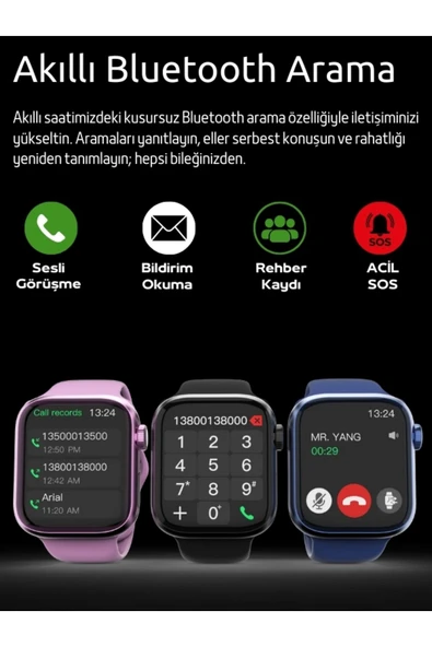 Watch 9 HW Mini 2 Uzay Gri  – 41MM Akıllı Saat, Sesli Görüşmeli, Android-iPhone & Huawei Uyumlu 8-10 - 2