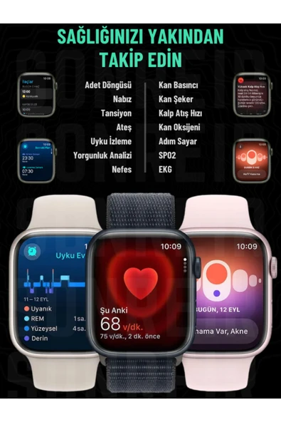 Watch 9 HW Mini 2 Rose Gold  – 41MM Akıllı Saat, Sesli Görüşmeli, Android-iPhone & Huawei Uyumlu 8-10 - 6