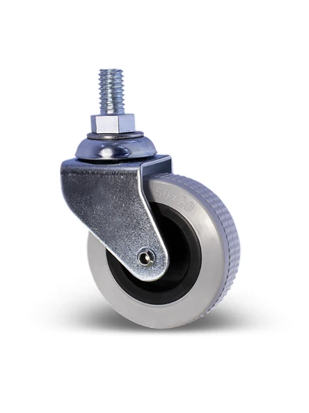 10mm Vidalı Frensiz Sandalye Tekeri Koltuk ve Sehpa Tekeri 50mm(KROM - GRİ)(FRENSİZ)(10mm Vidalı) Gri GRİ - 2 ADET