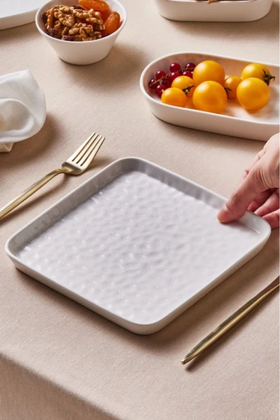 x Refika'dan Bembeyaz Pasta Tabağı 18 Cm - Resim 2