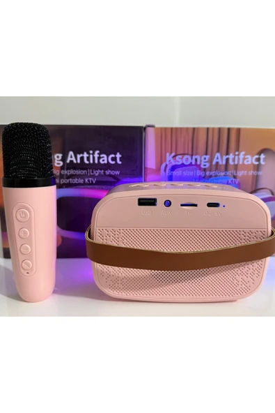 XM66 Mini Karaoke Speaker Taşınabilir Bluetooth Hoparlör Mikrofon Seti Sd,usb,rgb Işıklı Ses Bombası - 2