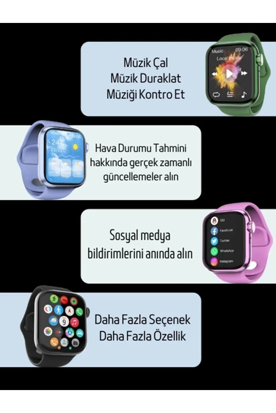 Watch 9 HW Mini 2 Uzay Gri  – 41MM Akıllı Saat, Sesli Görüşmeli, Android-iPhone & Huawei Uyumlu 8-10 - 7