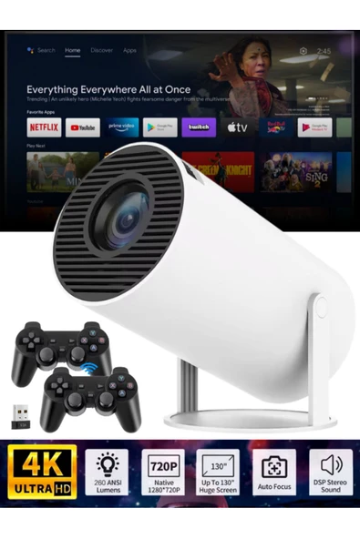 X30 Max Taşınabilir Oyunlu 4K Google TV Ev Sinema Projeksiyonu Android 11 Wifi Projektör Ve GamePad