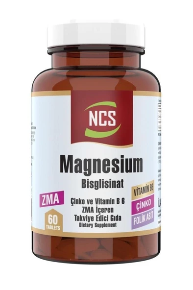 Ncs Magnesium Zma 60 Tablet Çinko Folic Acid Vitamin B 6 Magnezyum Bisglisinat