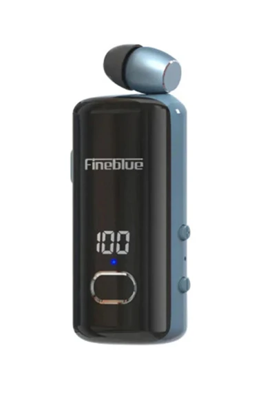 F580 Dijital Göstergeli Makaralı Titreşimli Bluetooth Kulaklık Mavi