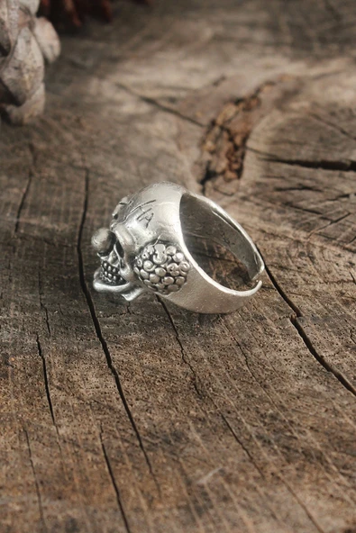 Antik Gümüş Renk Palyaço Model Ayarlanabilir Erkek Yüzük - 2
