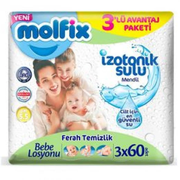 MOLFİX İZOTONİK SULU ISLAK MENDİL 3*60