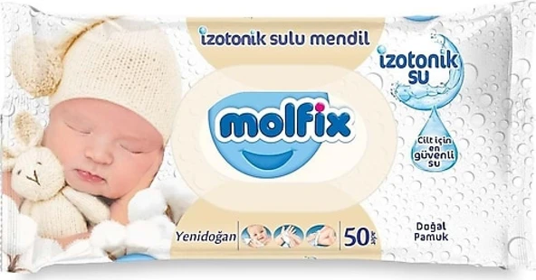 MOLFİX İZOTONİK YENİ DOGAN ISLAK MENDİL 50'Lİ