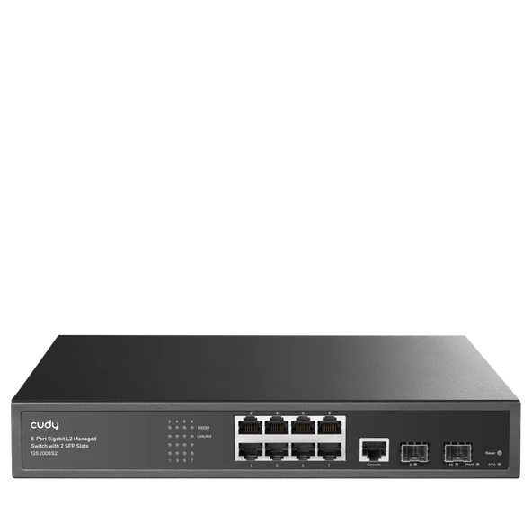 CUDY GS2008S2 8 PORT 10/100/1000 YONETILEBILIR RACK MOUNT SWITCH