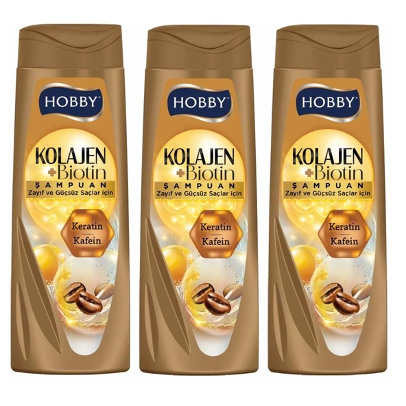 Hobby Şampuan Keratin Kafein Zayıf Ve Güçsüz Saç 480 Ml x 3 Adet