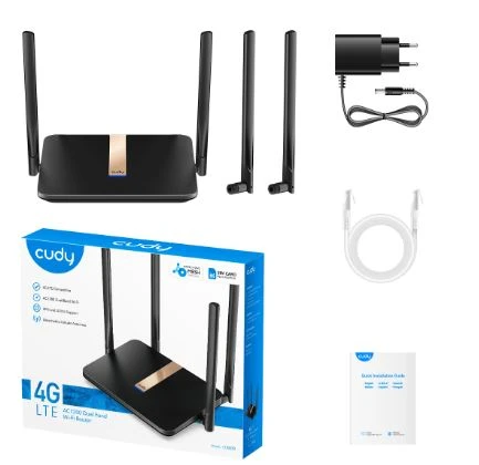 CUDY LT500_EU/AU 1200MBPS 4 PORT 4 ANTEN 4G LTE INDOOR SIM KART GIRISLI ROUTER