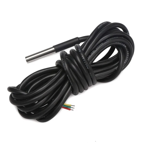 DS18B20 5 Metre Kablolu Su Geçirmez Dijital Sıcaklık Sensörü - Resim 2