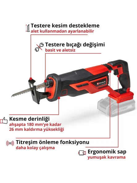 Einhell TE-AP 18/26 Li - Solo, Akülü Kılıç Testere (Akü ve şarj cihazı dahil değildir) - 3