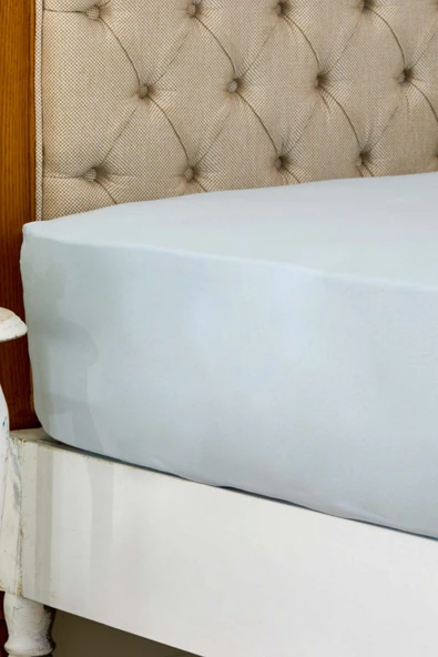 Penye Çift Kişilik Fitted Çarşaf 160x200+30 Cm Mavi